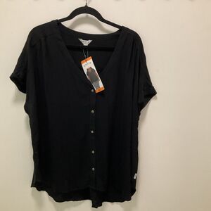Black Women’s Orvis Button Down Shirt Short Sleeve Size XXL New With Tags
